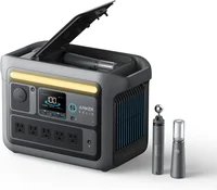 Plus Portable Power Station 1200W (Peak 1600W) Solar Generator with Camping Lights 768Wh LiFePO4 Battery for Outdoor Camping 1