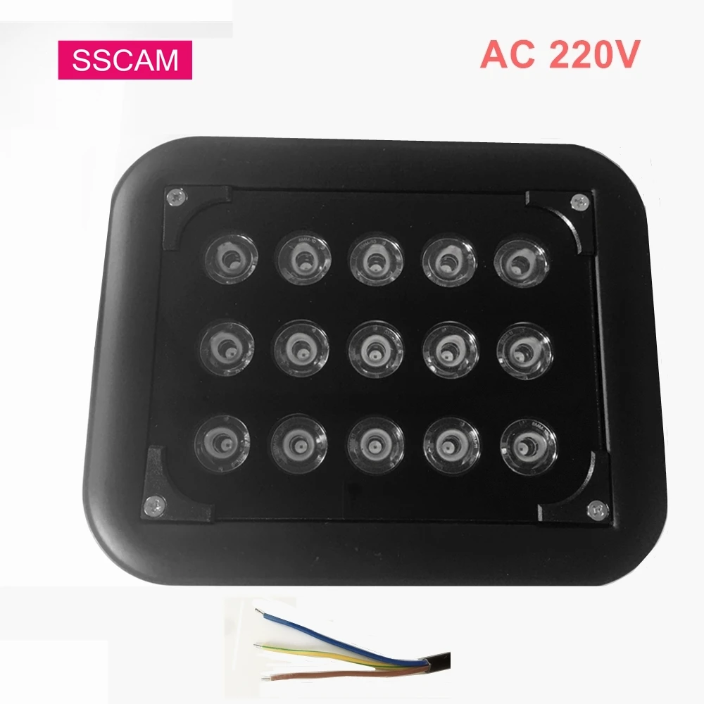 

AC 220V Filled IR Led Light 15Pieces Infared Night Vision Illuminatoring CCTV Fill Light Lamp Waterproof for CCTV Camera