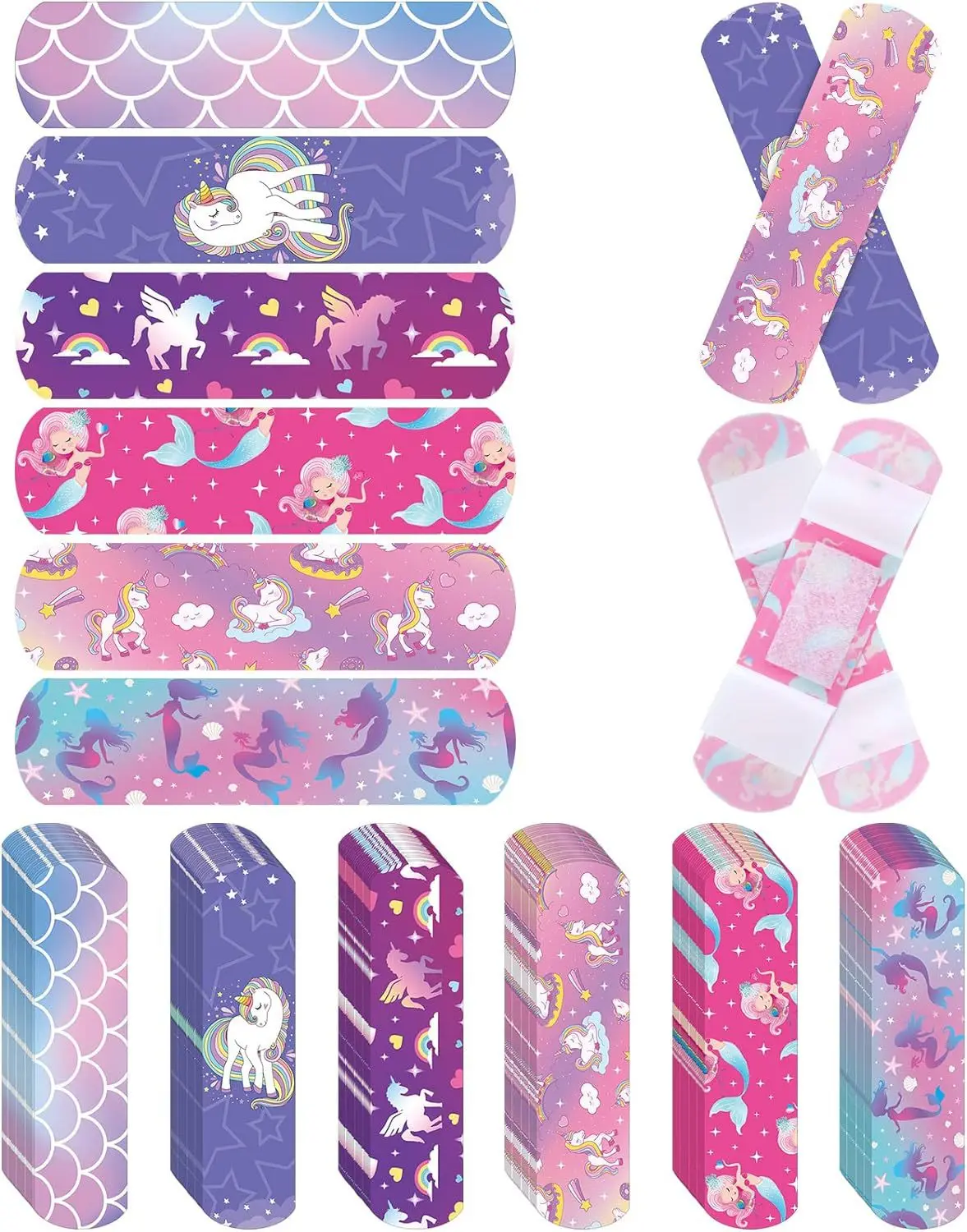 Baby Cartoon Christmas Dargon Rainbow Horse Band Aid Wound Plasters for Kids Children Girls Boy Dressing Patch Adhesive Bandages