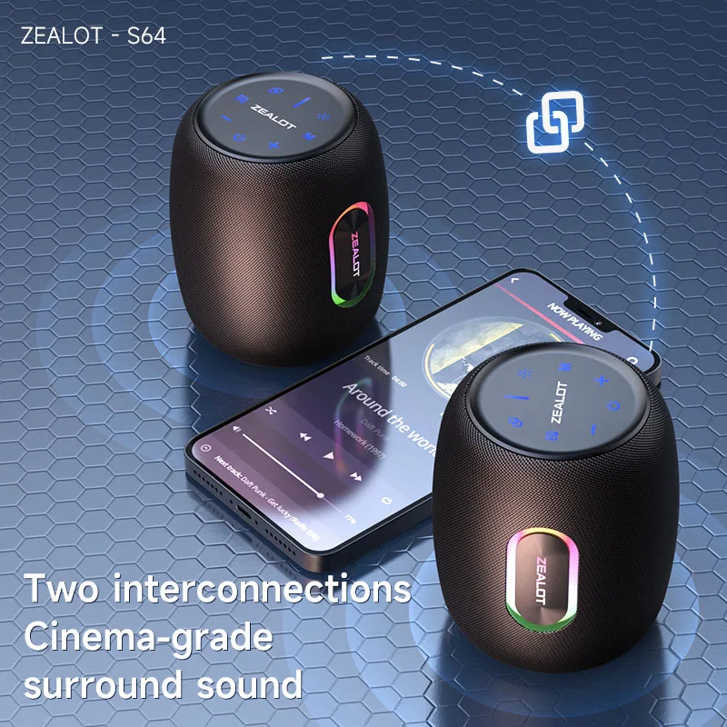 通販サイト一覧 ZEALOT S64 50W Bluetooth Speaker Wireless Subwoofer TWS PCスピーカー
