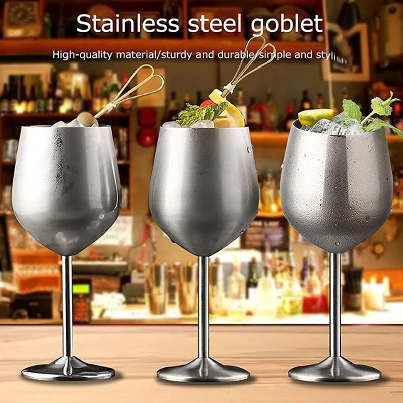 500ml Stainless Steel Cocktail Wine Glass - Elegant Bar and Restaurant Drinkware