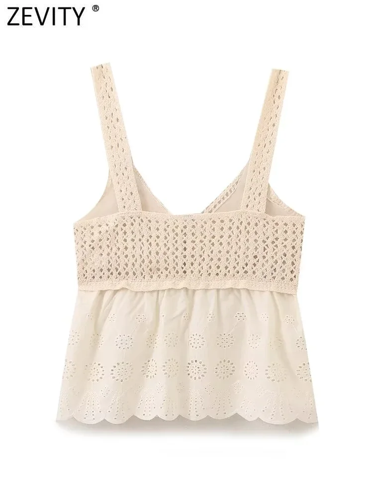 Zevity-Blusa con cuello en V para mujer, camisa Sexy con