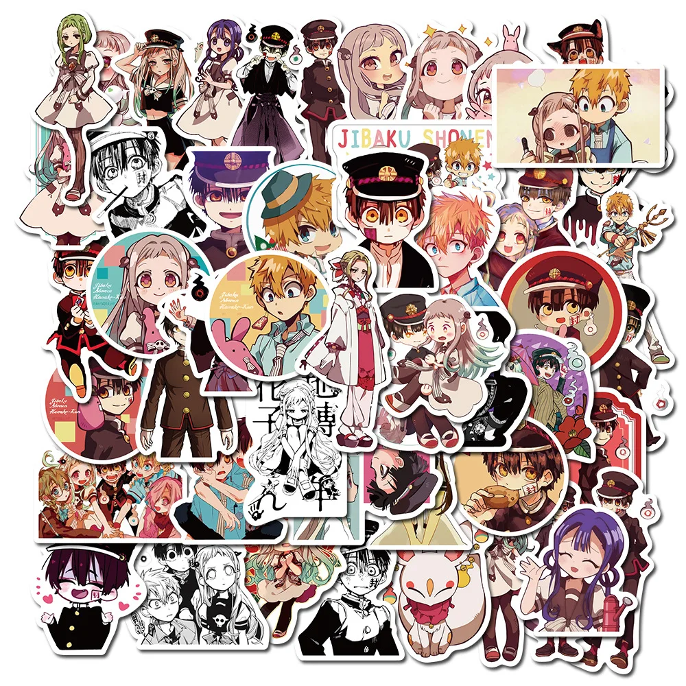 

50Pcs Anime Groundbound Boy Hanako-kun Stickers Ornament Doodle Stationery Motorcycle Refrigerator Skateboard Decal Toys