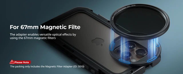 Adaptateur Filtre Magnétique 67 Mm Pour IPhone 16 Pro/Pro Max - Montage Latéral Sur Cage SmallRig, Changement Rapide, Sans Vignettage