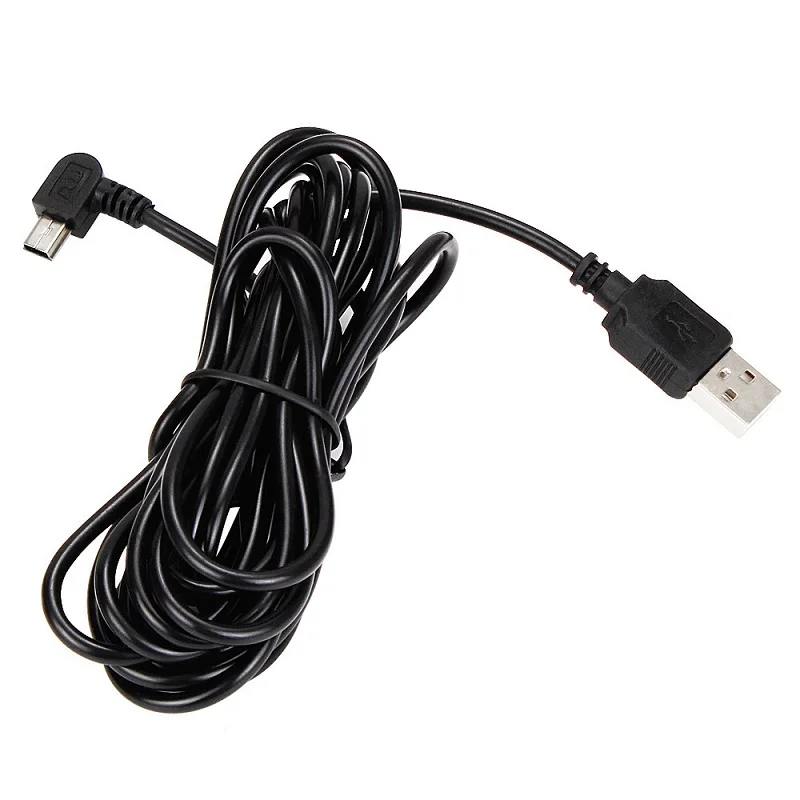 차량용 블랙박스 케이블 3.5M USB to 미니 5핀 마이크로 타입 C 90도 직..