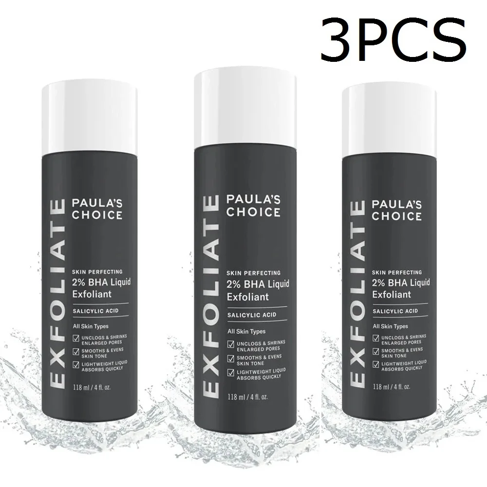 

3PCS Paulas Choice SKIN PERFECTING 2% BHA Liquid Salicylic Acid Exfoliant Facial Exfoliant for Blackhead Peeling Toner Exfoliasi