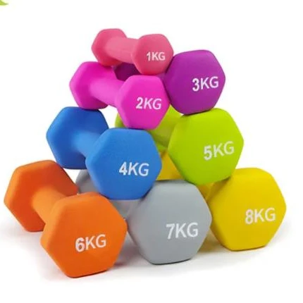 Fitness Equipment Cheap Plastic Dipping Dumbbell Neoprene Vinyl Yoga Dumbbell for Bodybuilding