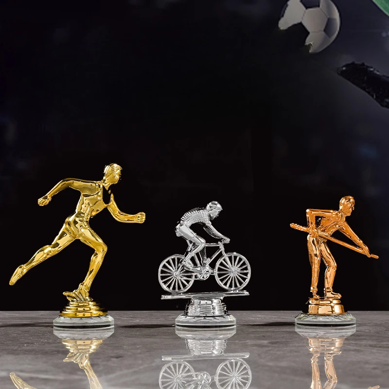 Customized Table Tennis, Billiards, Golf, Bicycle, Balls Crystal Trophy, Gold Silver Copper Creative Sports, Award Souvenir, 1Pc