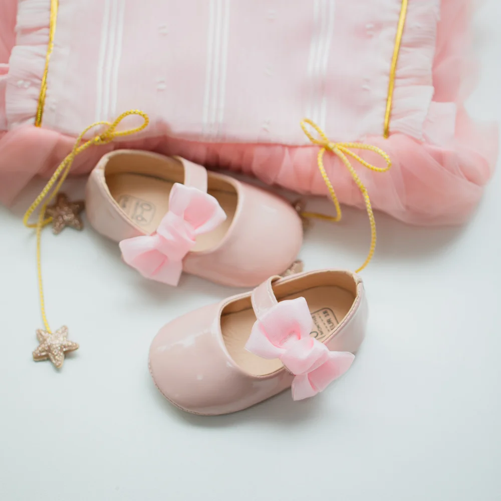 Spring Summer Newborn Baby Girl Shoes Bowknot Rubber Sole Anti-Slip First Walker Toddler Performance Dance Baby Shoes for Girl 4