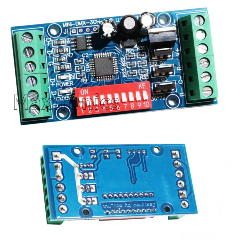 NEW MINI 3CH DMX512 RGB LED Decoder DMX Controller 3Channe 5A/CH MAX 15A MINI-DMX-3CH-V1 for LED Strip/ Module Lights DC5V-24V