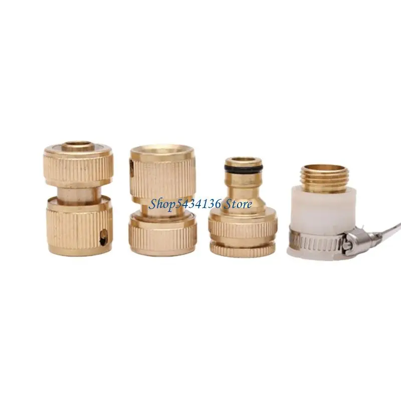 H7ED 4Pcs Heavy Typ Messing Universal Schlauch Adapter Sicher Grip Design Für Garten Bauernhof Und Kommerziellen Bewässerung – Detail 1