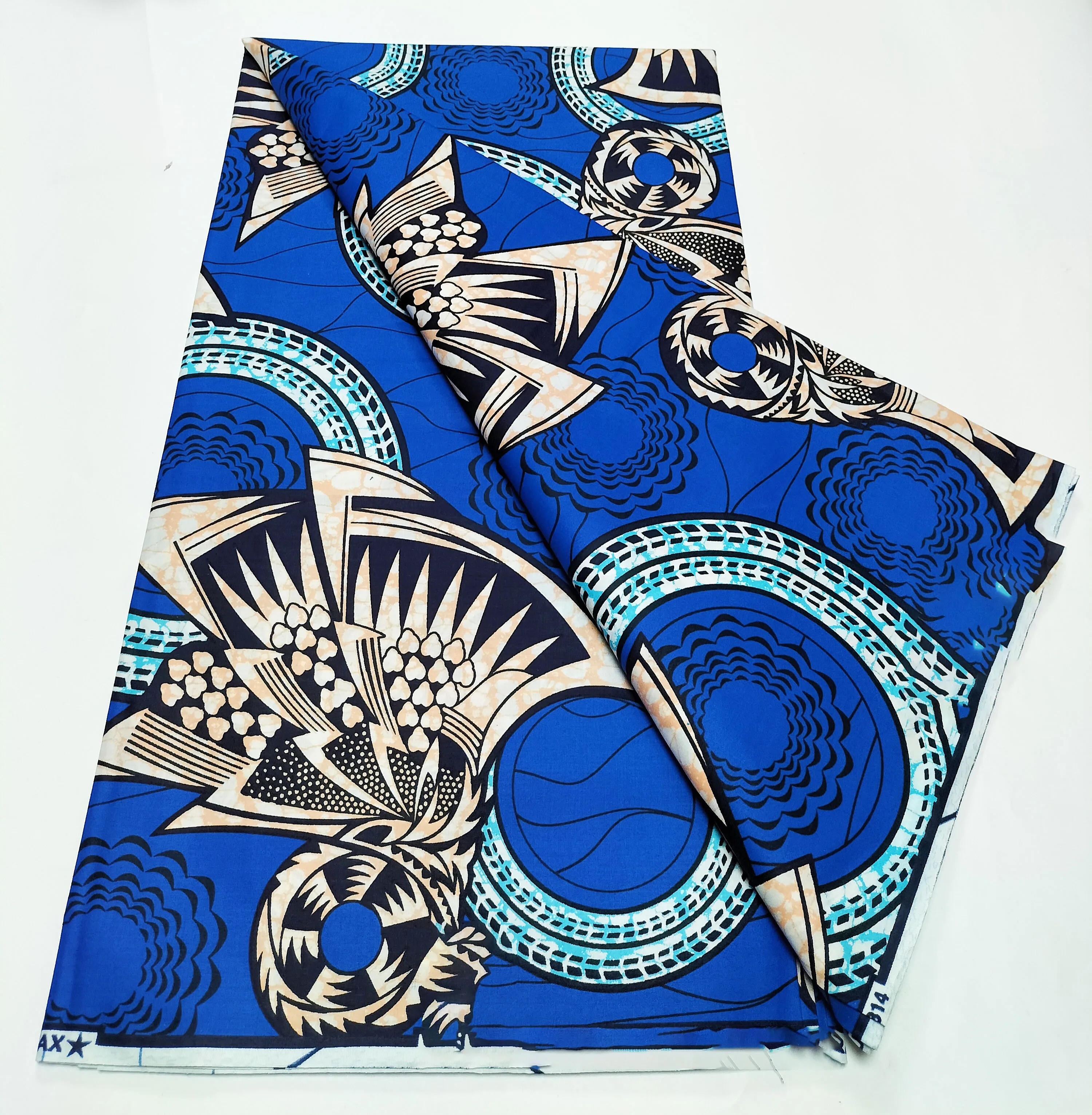 2025 Latest SuperW Design African Real Wax Print Fabric Nigerian 100% Cotton Ankara Sewing Cloth Party Dresses Soft Pagne 3