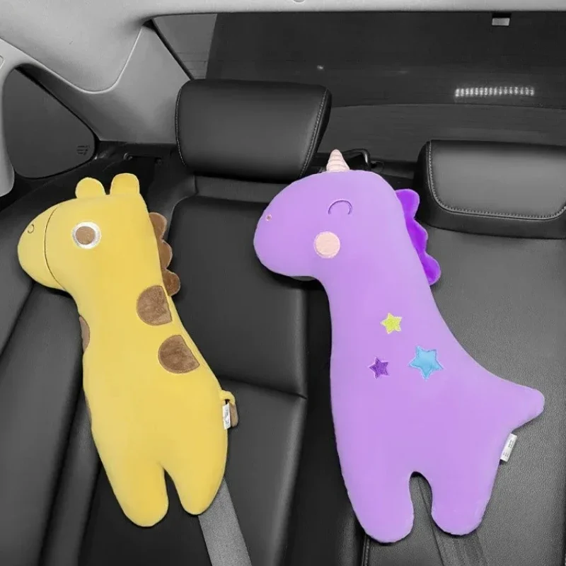 Car Safety Belt Cover Baby Seat Belt Protector Neck Cushion Head Support Unicorn Pillow