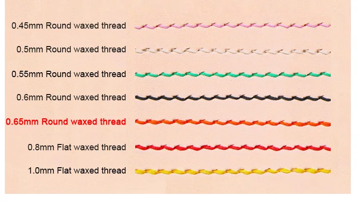 Description Picture 2 of itemRound 0.6mm Waxed Thread for Repair Leather Shoe Bag Saddle Car Interior Seat Steering Wheel Sew Stitching DIY Jewelry 44 Colors
