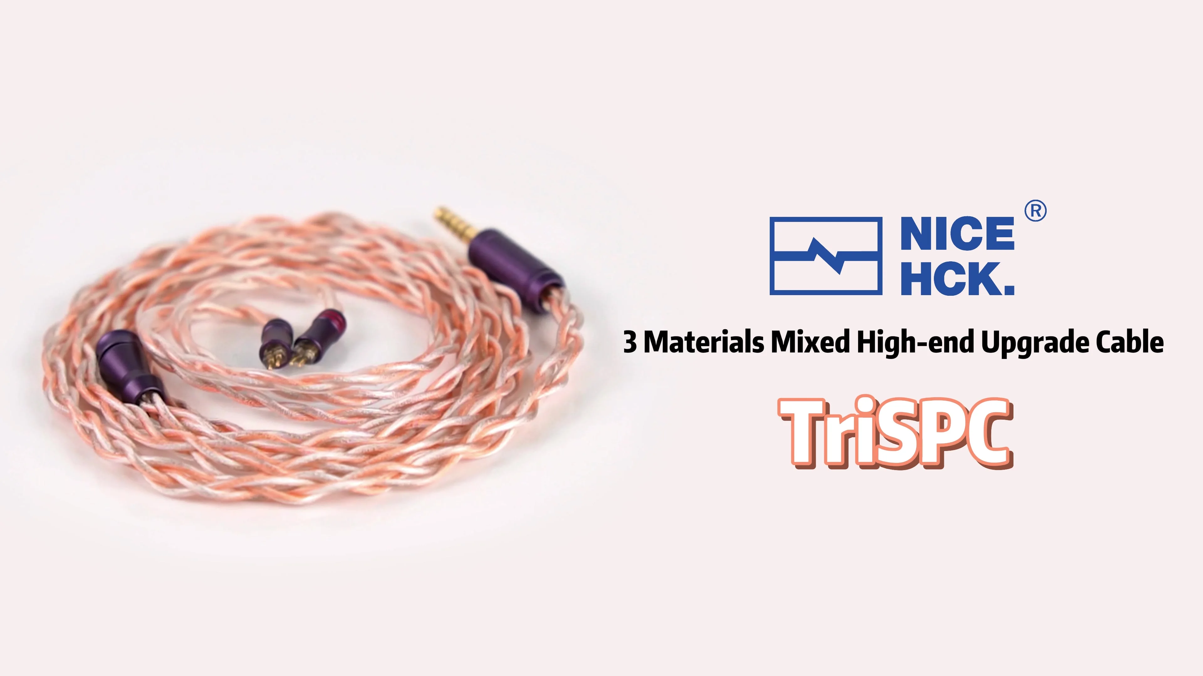 Nicehck-trispc hifiイヤホンケーブル、銀メッキ銅線、2ピン、mmcx