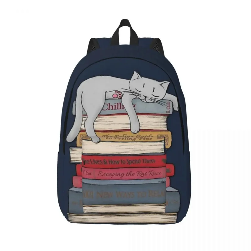 

How To Chill Like A Cat Backpack for Boy Girl Kids Student School Book Bags Canvas Daypack Preschool Kindergarten Bag Sports