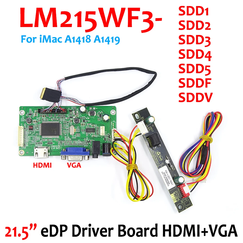 Per 21.5 "1920*1080 Kit Scheda Driver Lcd Hdmi Vga Audio Edp 2 Corsie 32P 60Hz Per Imac A1418 A1419 Lm215Wf3-Sdd1 D2 D3 D4 D5 Df Dv