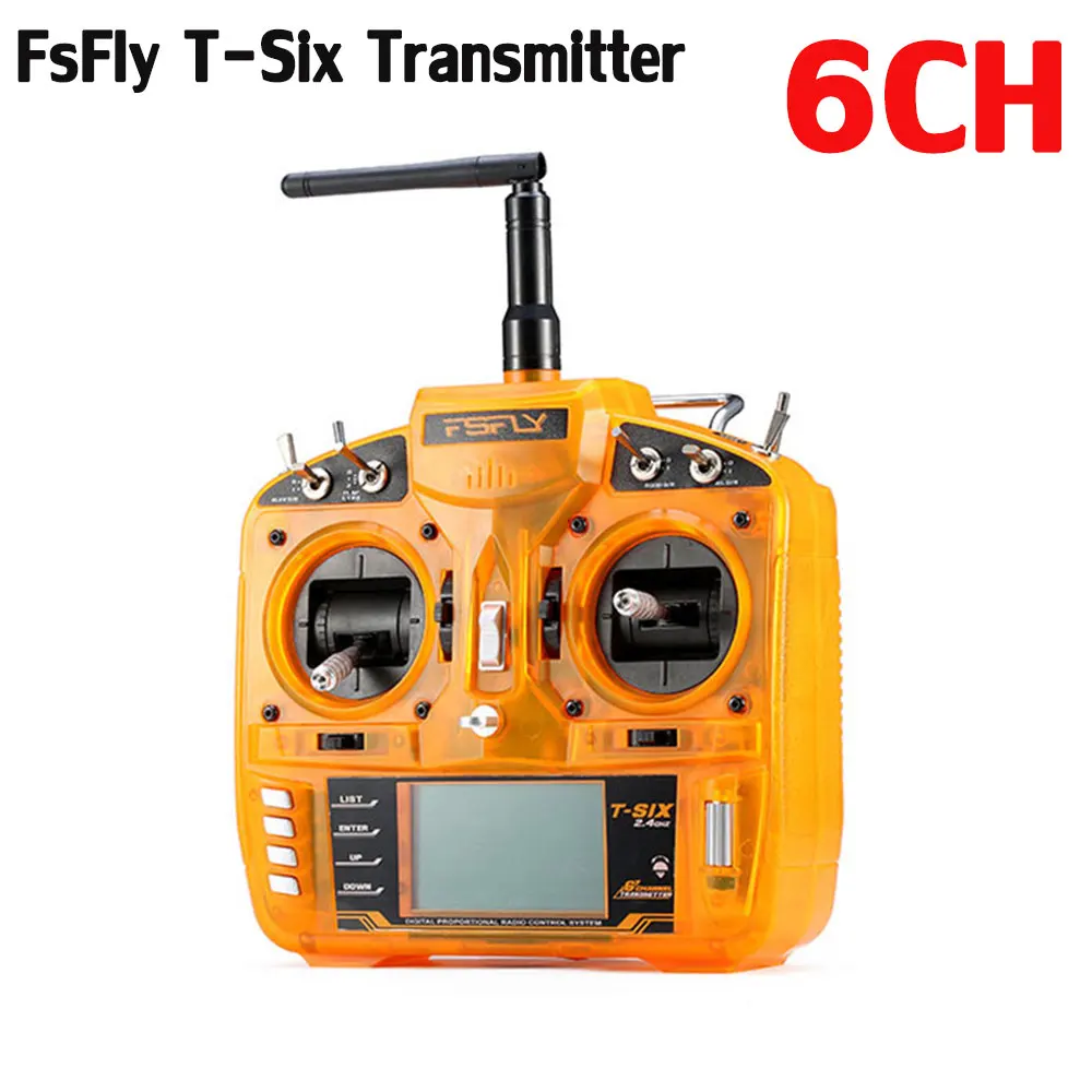 FsFly T Six 2.4GHz 6CH RC Radio Transmitter Compatible DSM2 DSMX for
