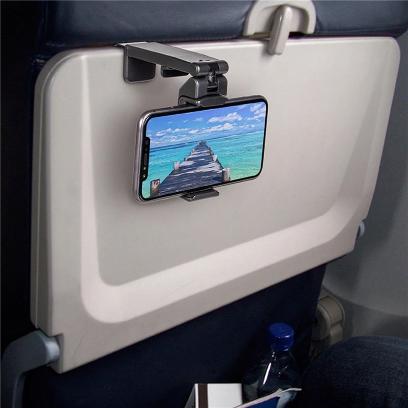 Airplane Phone Holder Portable Travel Stand Desk Flight Foldable Adjustable Rotatable Selfie Holding Train Seat Stand Support phone holder phone stand cell phone holder