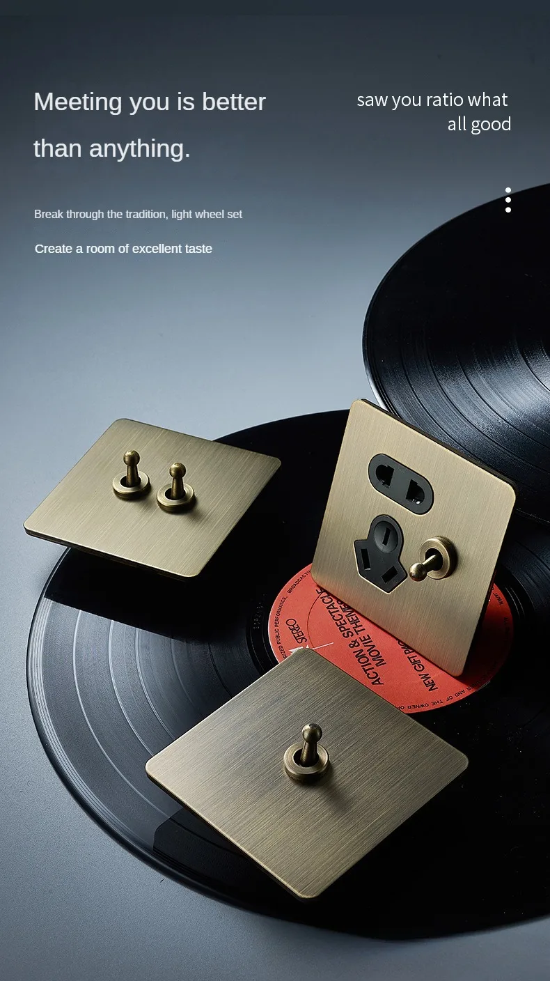 bronze toggle switch wall panel retro design