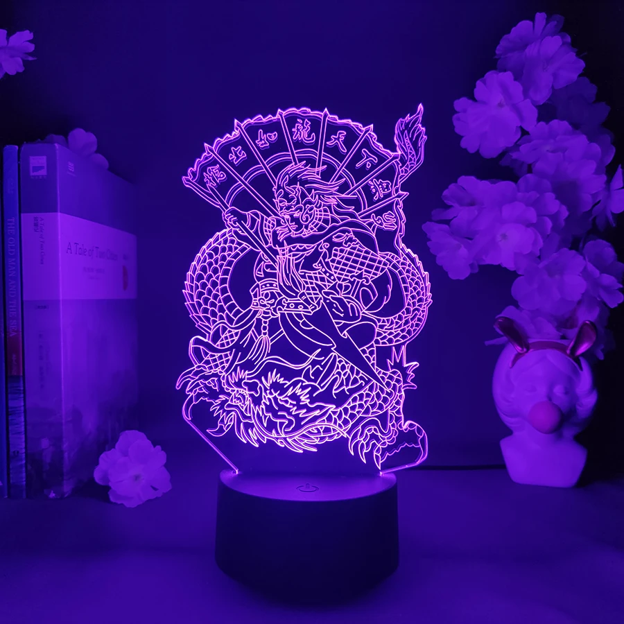 

Arena of Valor Zhao Yun Game 3D Night Light for Bedroom Decor Friends Birthday Xmas Gift LED Lamp Color Changing Gamer Zone Dec