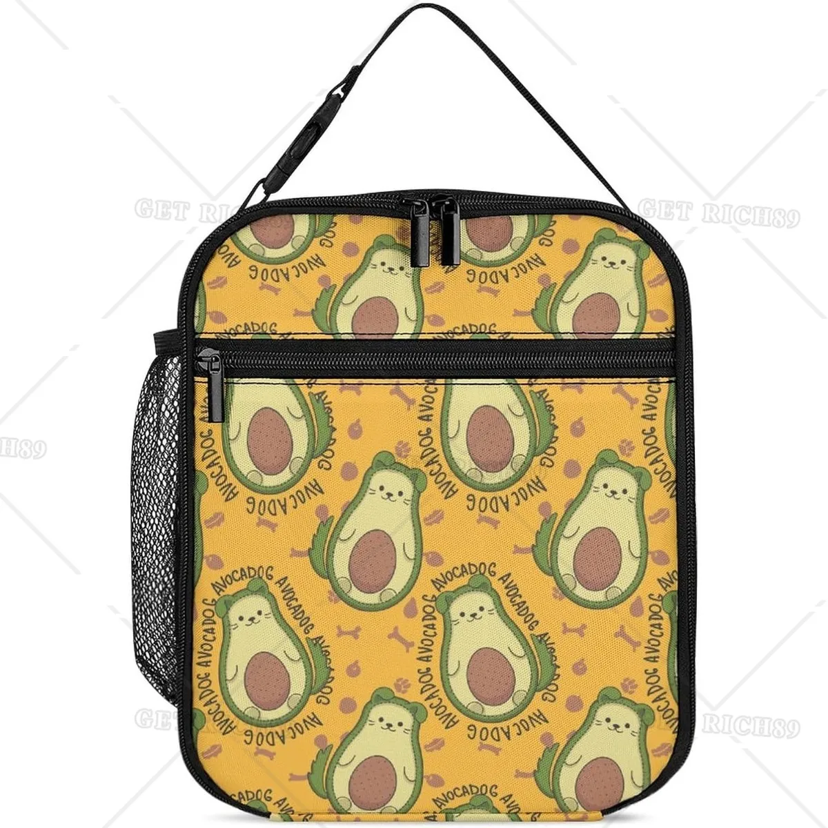 

Изолированная сумка для ланча с изображением авокадо и собаки для женщин, мужчин, мальчиков и девочек, герметичная Термосумка для ланча, сумка-холодильник для школы и работы