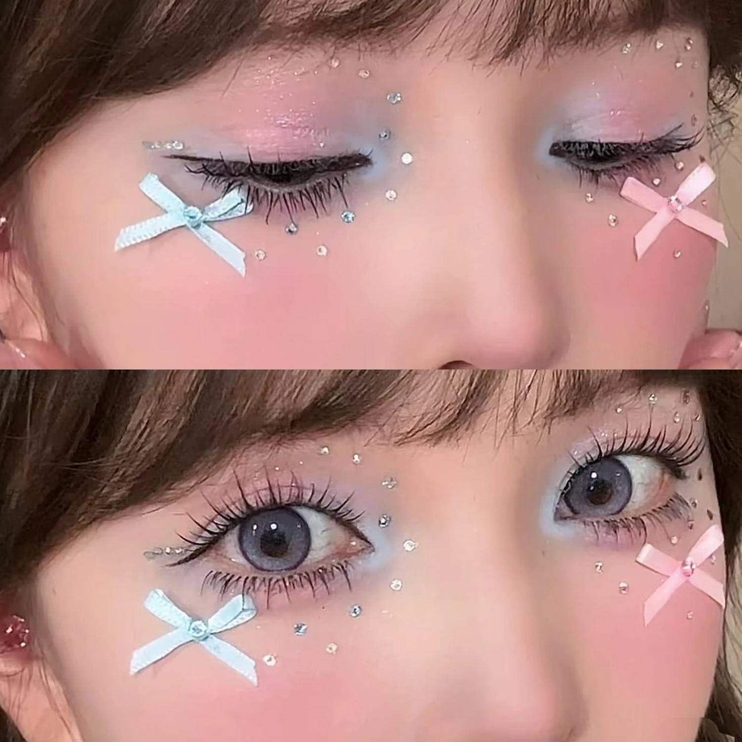 Temporary Crystal Butterfly Face Tattoos with Rhinestone Glitter