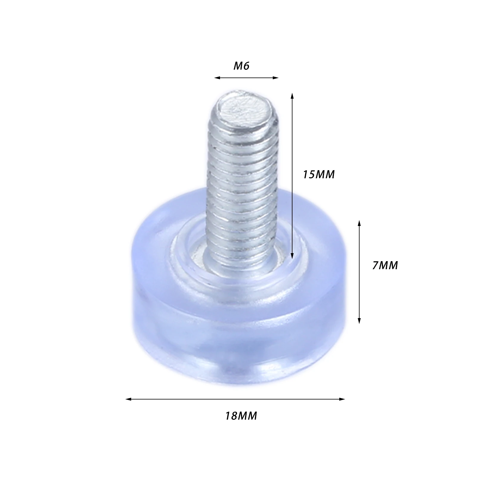 10pcs Furniture Feet Adjustable Transparent Pad Screw M6/M8*18mm Leveling Table Height Balance Chair Leg Protect Floor Anti-slip
