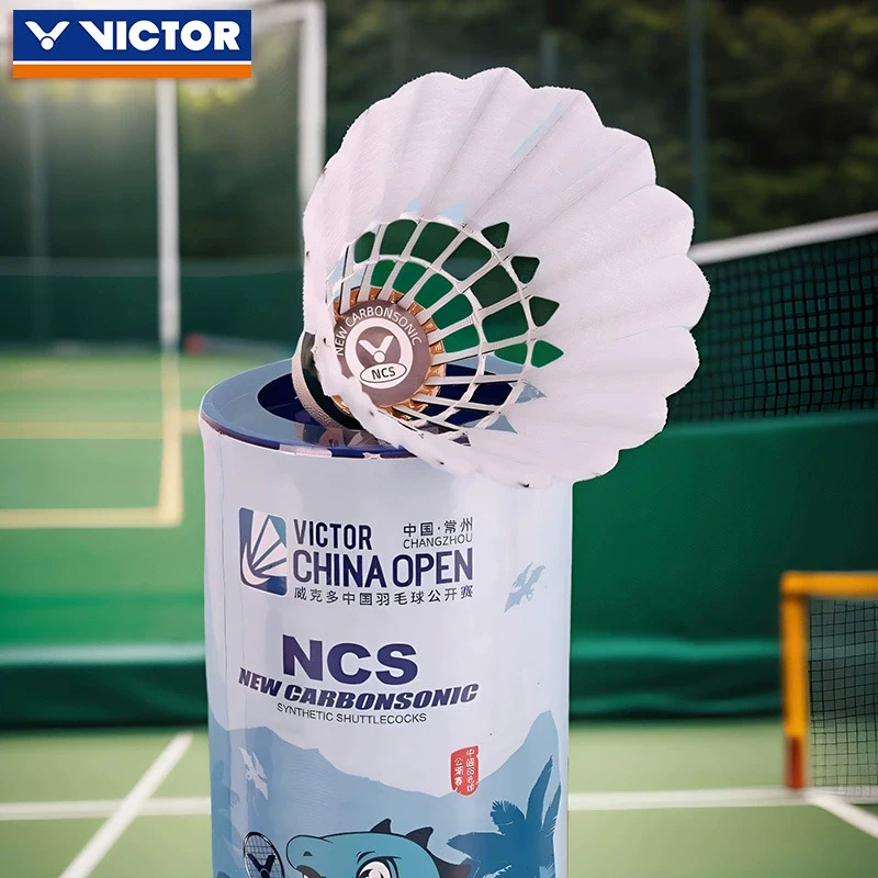 original 1 Tube 3 Pcs victor new carbon sound NCS artificial badminton with stable flight and endurance