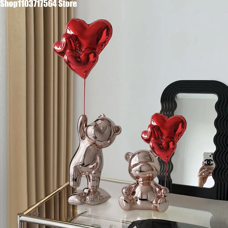 

Net red Titanium balloon bear desktop decoration electroplating violent bear high-grade living room TV cabinet home light luxury
