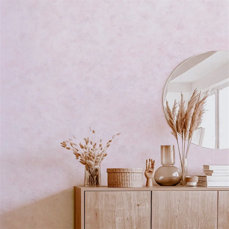 

Modern simple non-woven pink beige solid color wallpaper Non self adhesive living room bedroom shop decoration papier peint