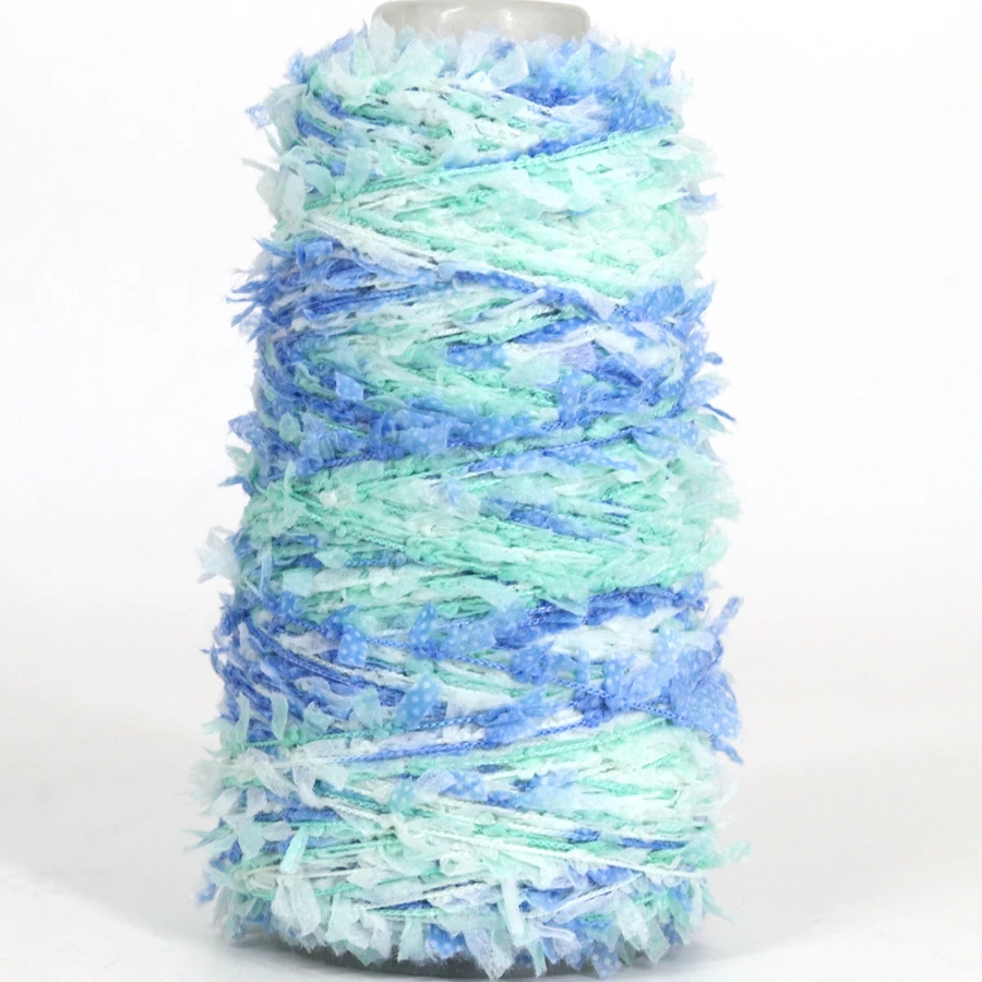 330Meters/Reel Rainbow Butterfly Paper Yarn Colorful Fancy Blend Partner Thread for Hand Knitting Summer Sweater Supplies 3