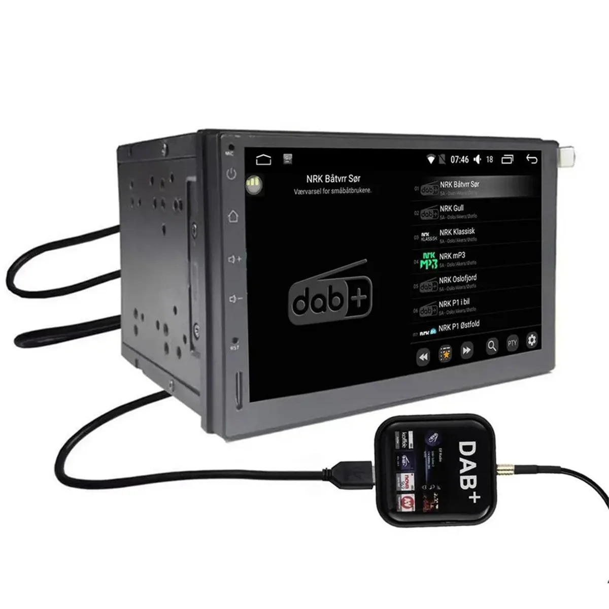 

Автомобильный радиоприемник DAB + USB Android, тюнер с окошком, устройство управления через приложение, универсальный цифровой USB-адаптер DAB