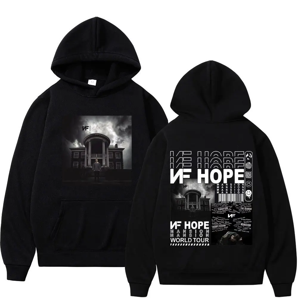

Rapper NF Album Mansion Double Sided Print Hoodie Harajuku Hip Hop Trend Hooded Sweatshirts Men Women Fashion Vintage Pullovers