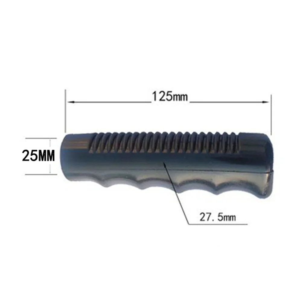2pcs Wheelbarrow Handles Non-slip Handles Rubber Round Tubes Anti-skid Shock Absorption Black Replacement Handles