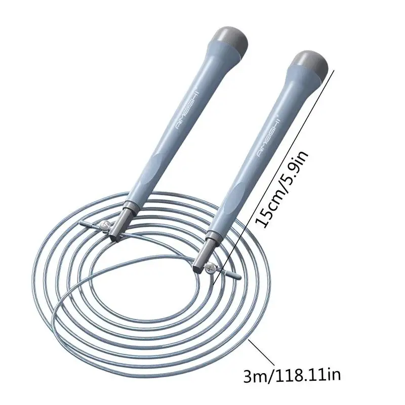 Adjustable Jump Rope Adjustable Fitness Skipping Cable Exercise Cord No-Tangles Jumping Cable With Ergonomic Handle Fitness Cord