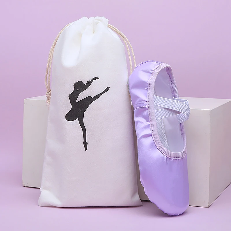 Bolsa de almacenamiento de zapatos de Ballet para niños, paquete de almacenamiento de objetos portátil, suministros de baile con doble cordón, gran capacidad