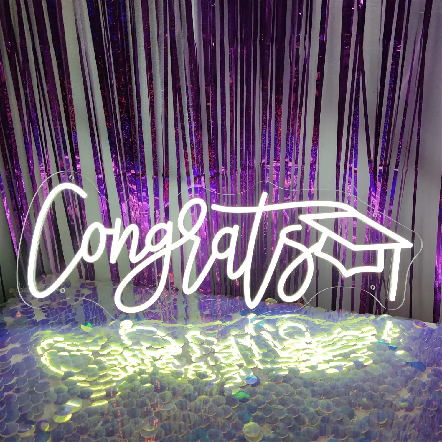 Led Wall Graduation Congrats Grad Neon Signs for Wall Decor,Led Light Sign for PROM night ...