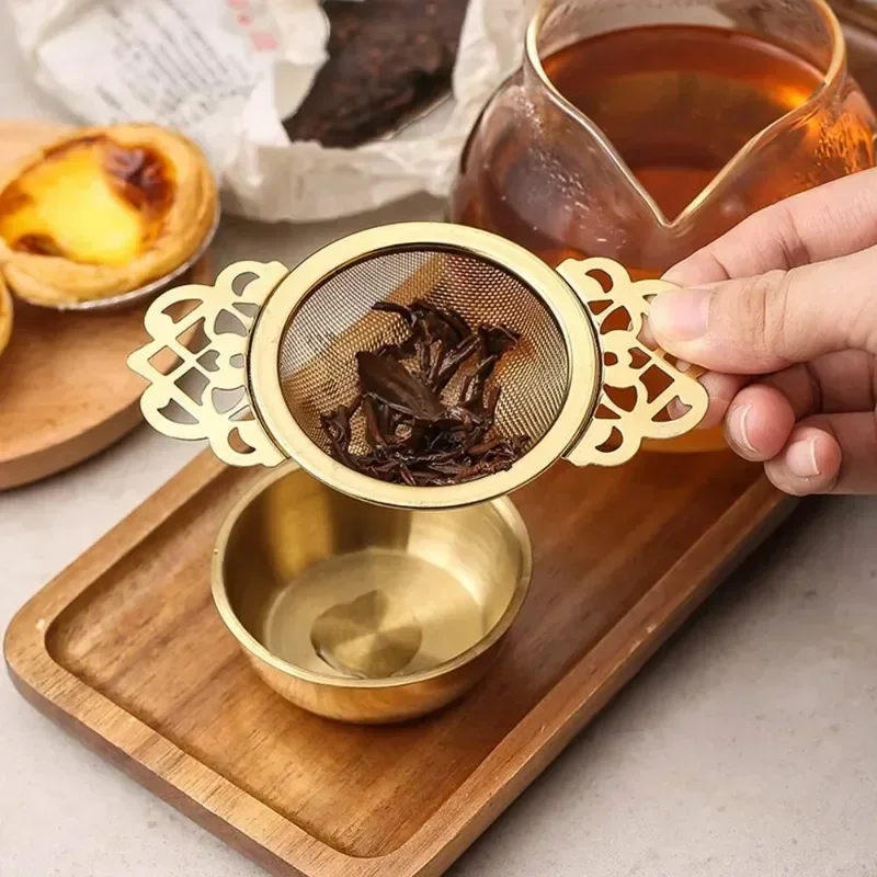 Tea Strainer Double Ear Fine Mesh Stainless Steel Spice Infuser Filter Tea Maker Teaware Kitchen Accessories  Tea Infuser