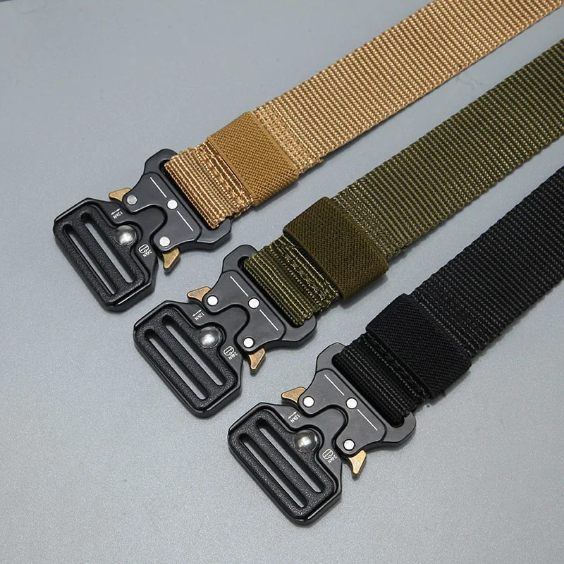 Herenriem Outdoor Jacht Tactische riem Multifunctionele B Nylon riem Hoge kwaliteit Marine Corps Canvas riem Plastic_voghion.com