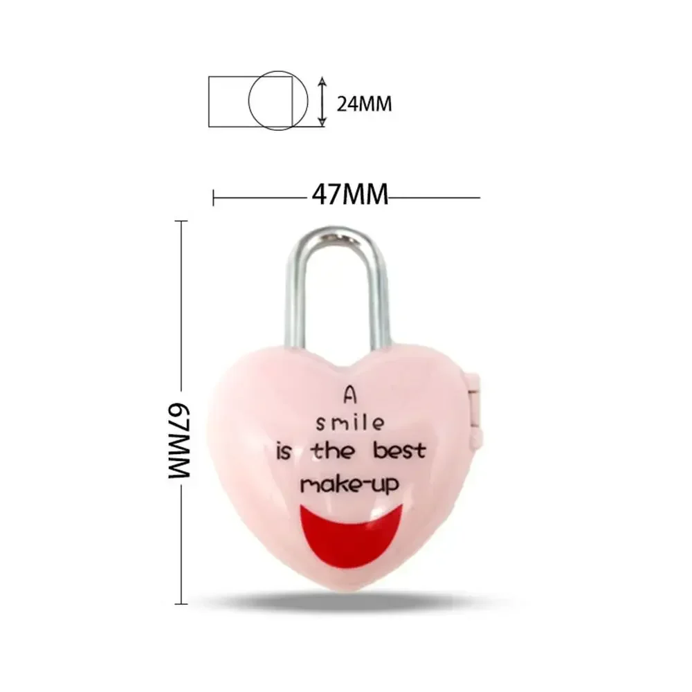 Travel Mini Dial Digits Heart Shaped Lock Code Number Password Combination Padlock Love Luggage Suitcase Metal Safety Lock