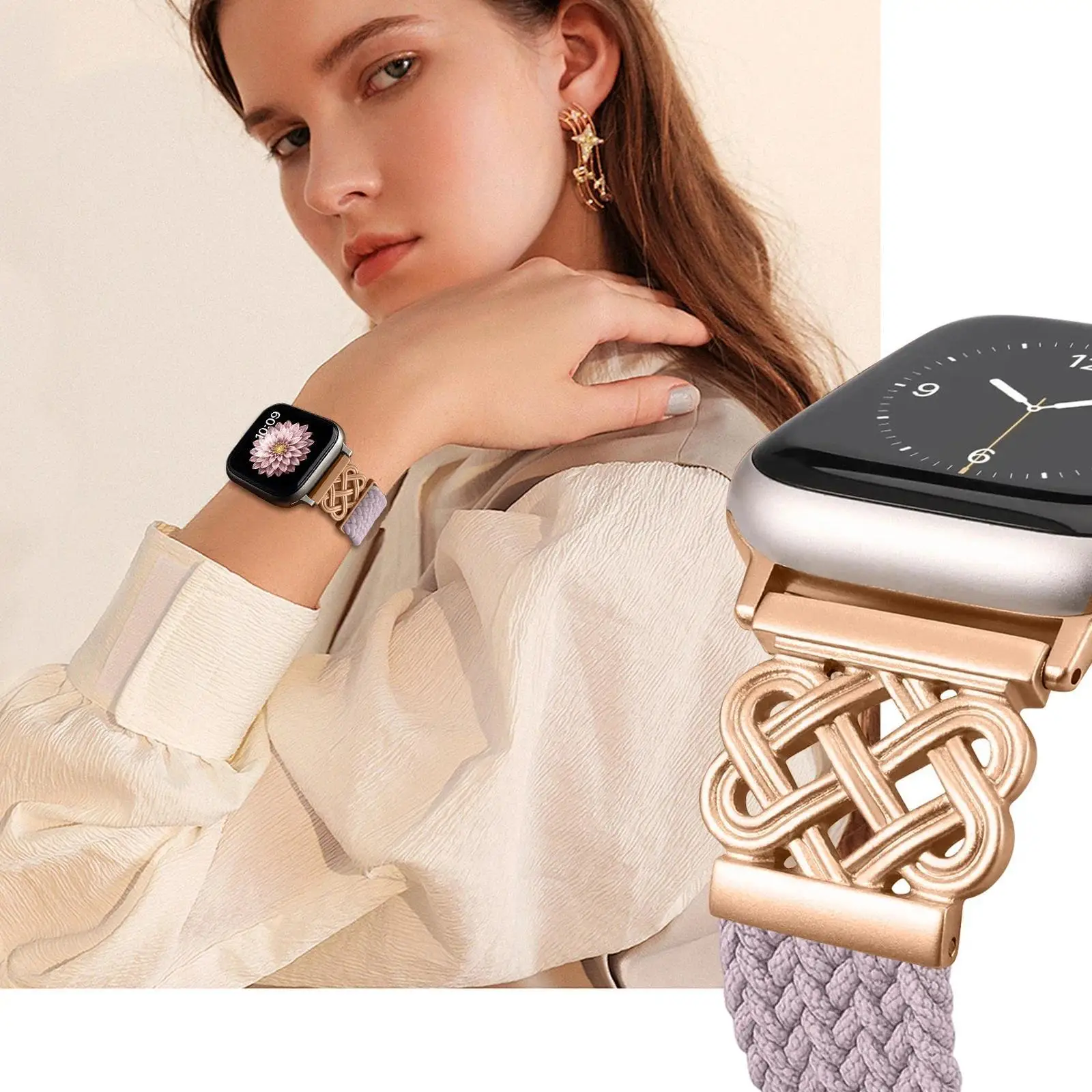 Braided Magnetic Watch Band Bracelet with Strap Adjustment