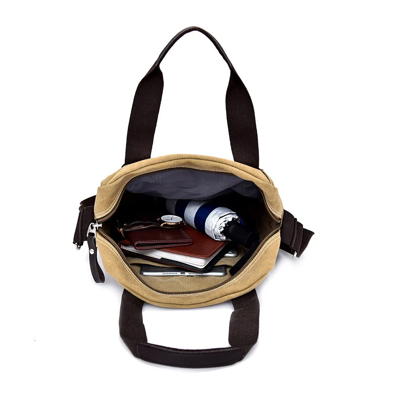 

2023 Canvas Shoulder Bag Casual High Quality Travel Crossbody Handbag Leisure Waterproof Men Business Laptop Handbag