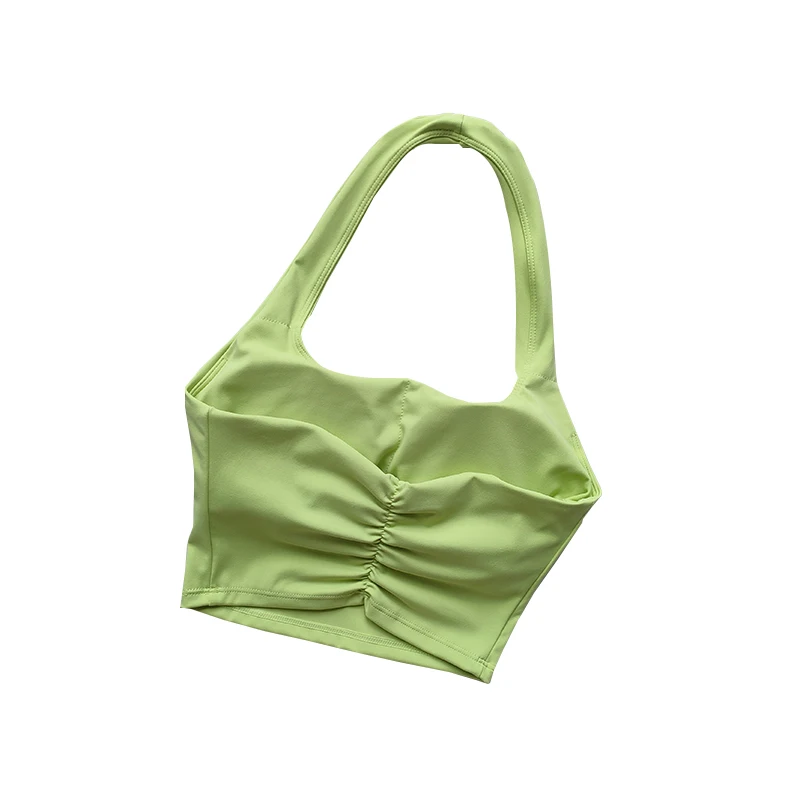 Summer New Sexy Hanging Neck with Chest Pads, Beautiful Back Sports Bra, Women’s Light Luxury Fashion, Unique Pleated Sports Bra Best Sellers In Women's Clothing Summer New Sexy Hanging Neck with Chest Pads, Beautiful Back Sports Bra, Women’s Light Luxury Fashion, Unique Pleated Sports Bra Best Sellers In Women's Clothing