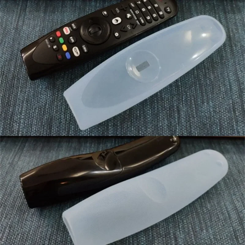 Home Thickened Anti-fall Transparent Silicone Case Dynamic Smart TV Remote Control Protective Cover AN-MR600/650 1 Pc