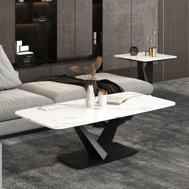 

Small Side Marble Table White Slate High-end Custom Italian Design Hotel Bedroom Living Room Coffee Muebles Hotel Furniture