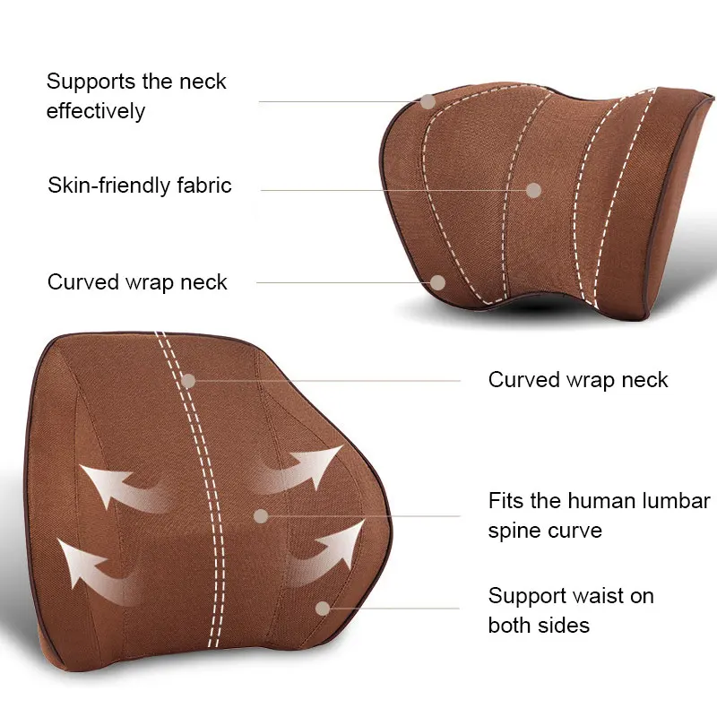 Car Seat Headrest Neck Rest Cushion Ergonomic Car Neck Pillow Memory Foam –  SEAMETAL