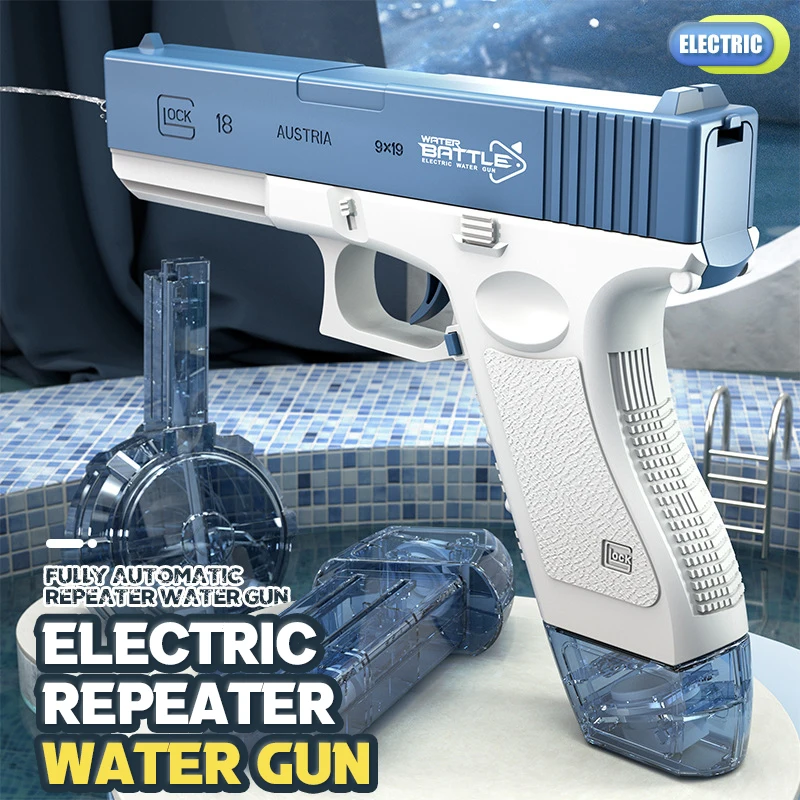 Electric Water Gun Large Capacity Full Automatic Water Pistol Summer Pool Beach Outdoor Praty Play Toys for Kids Adult Gifts 2