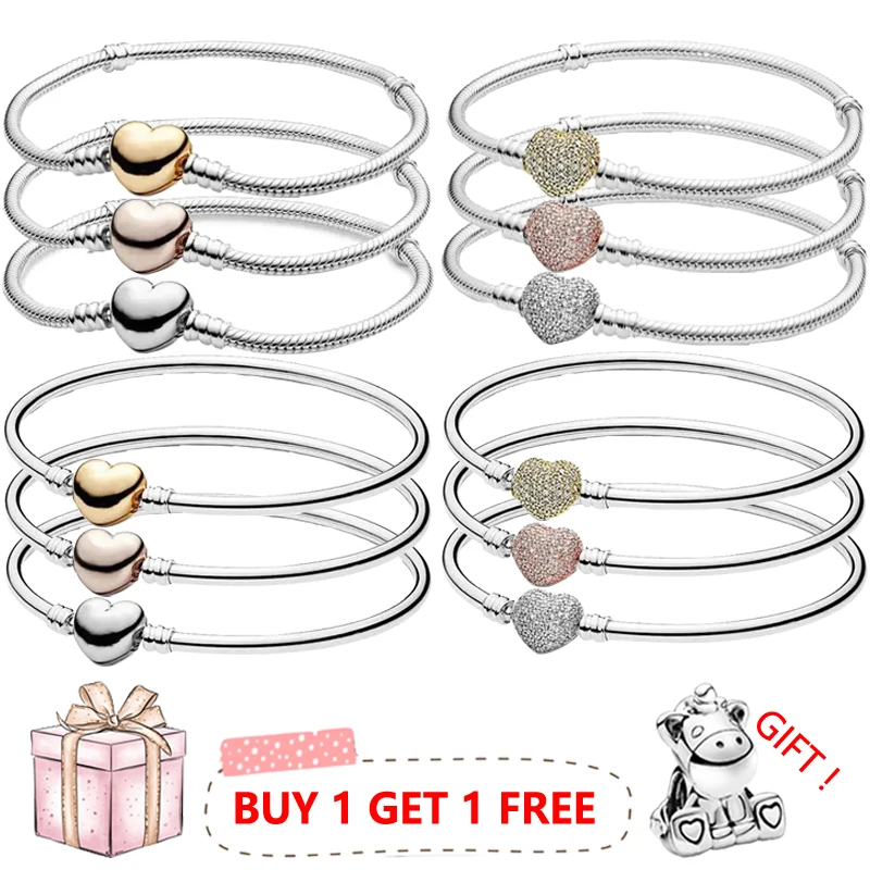 New Hot Selling S925 Pure Silver Radiant Love Snake Women's Classic Logo Bracelet Wedding DIY Charming Jewelry