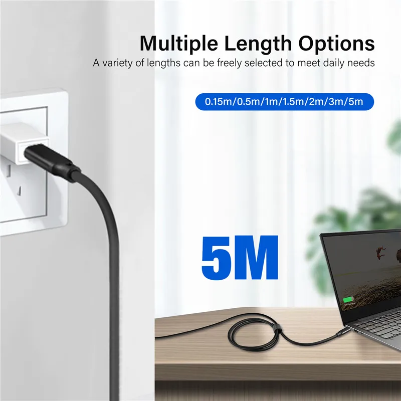 Premium USB-C to USB-C Cable - 100W Power Delivery, 20Gbps Data Transfer, 4K 60Hz映age Quality